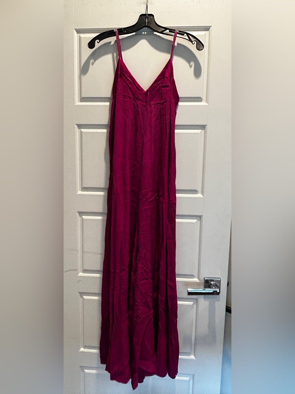 Women's V-Neck Magenta Jumpsuit